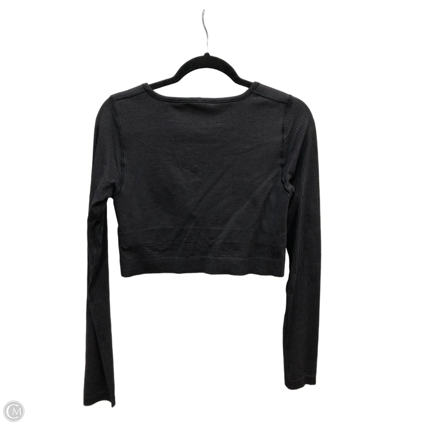 Athletic Top Long Sleeve Collar By Lululemon In Black, Size: L