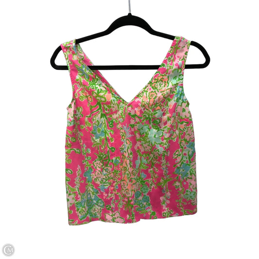 Blouse Designer By Lilly Pulitzer In Green & Pink, Size: Xxs