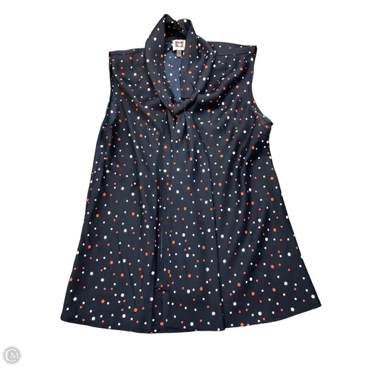 Blouse Sleeveless By Anne Klein In Blue & Orange, Size: 10