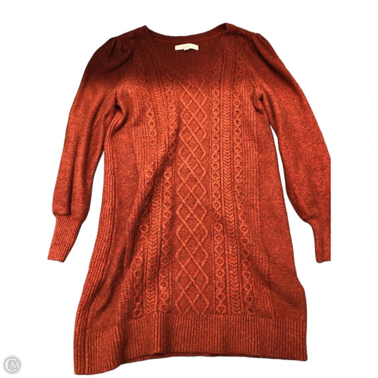 Dress Sweater By Loft In Red, Size: M
