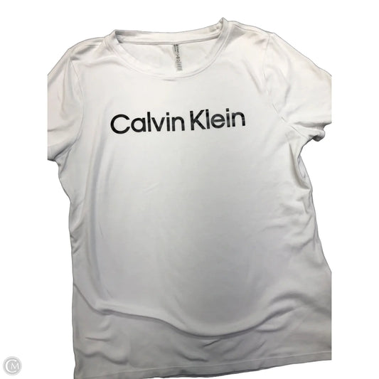 Top Short Sleeve By Calvin Klein In White, Size: Xl