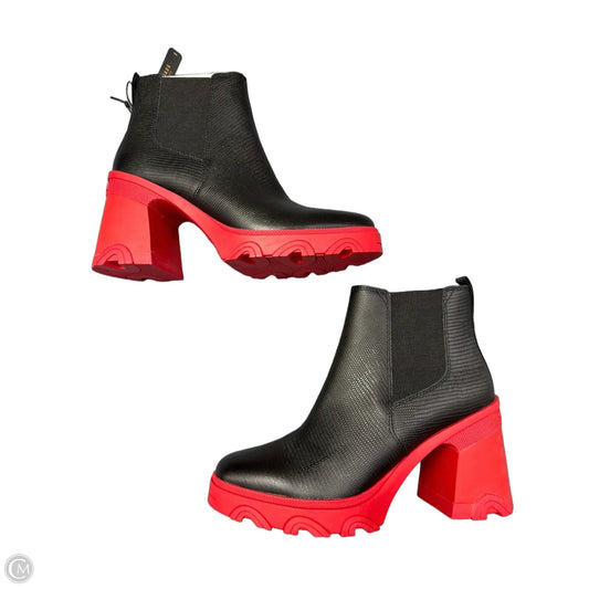 Boots Ankle Heels By Sorel In Black & Red, Size: 11