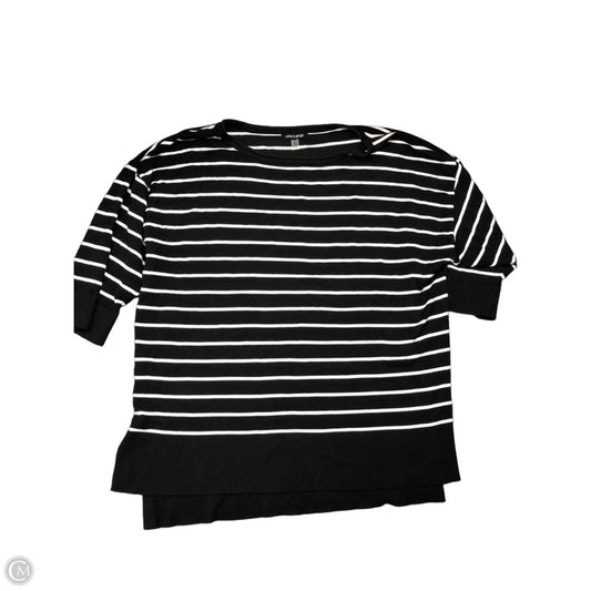 Sweater By Cable And Gauge In Black & White, Size: 3x