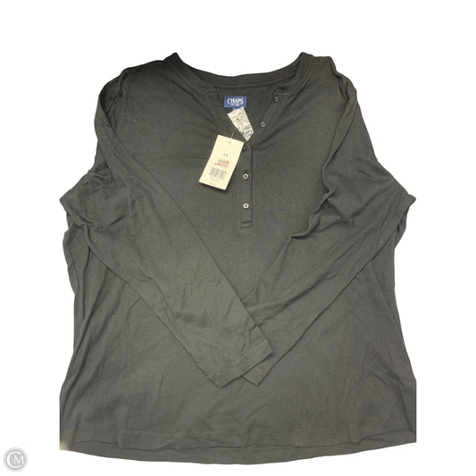 Top Long Sleeve By Chaps In Black, Size: 3x