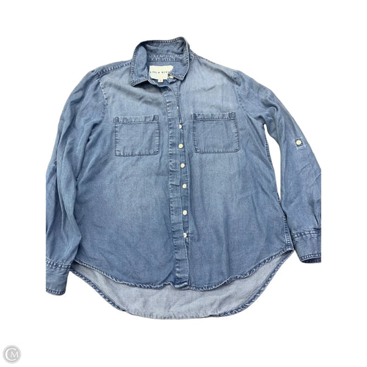 Top Long Sleeve By Lola River In Blue, Size: M