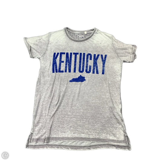 Top Short Sleeve By Clothes Mentor In Blue & Grey, Size: M
