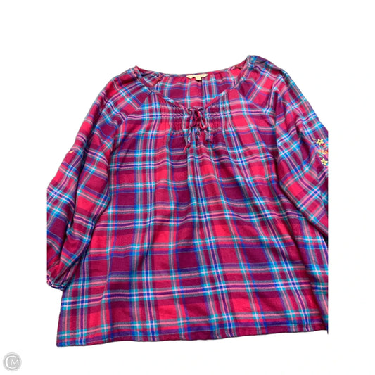 Top Long Sleeve By The Pioneer Woman In Plaid Pattern, Size: 3x