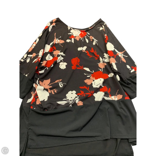 Top Long Sleeve By Woman Within In Black & Red, Size: 2x