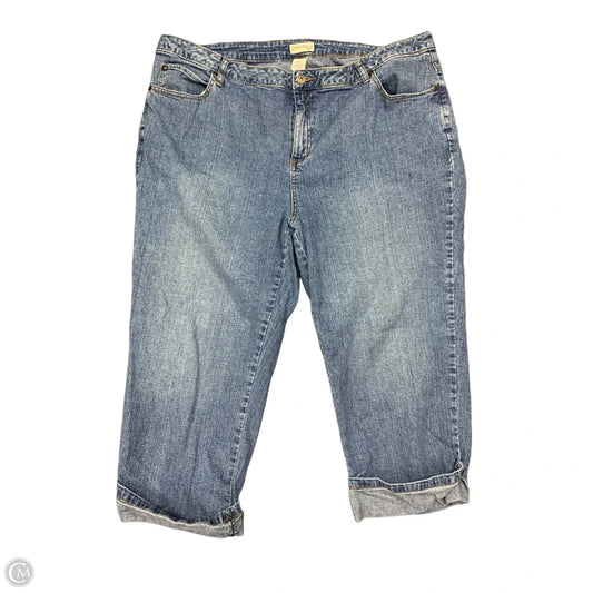 Jeans Cropped By St Johns Bay In Blue Denim, Size: 20