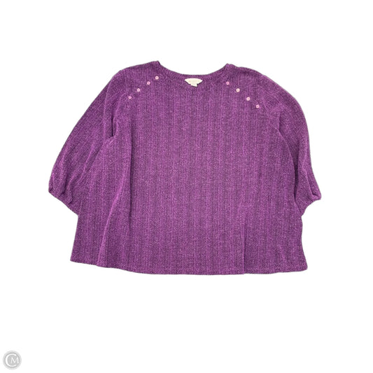 Sweater By Liz Claiborne In Purple, Size: 3x