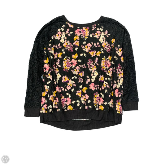 Top Long Sleeve By Torrid In Black & Pink, Size: 3x