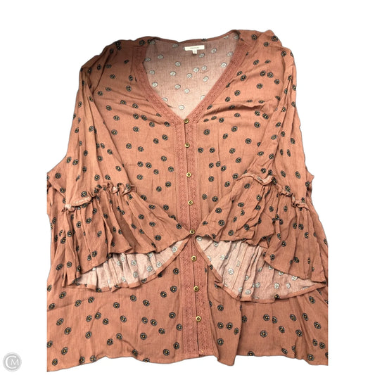 Top Long Sleeve By Maurices In Taupe, Size: 3x