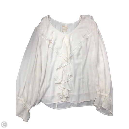 Blouse Long Sleeve By Clothes Mentor In White, Size: 2x