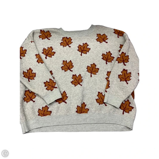 Sweater By Maurices In Grey & Orange, Size: 3x