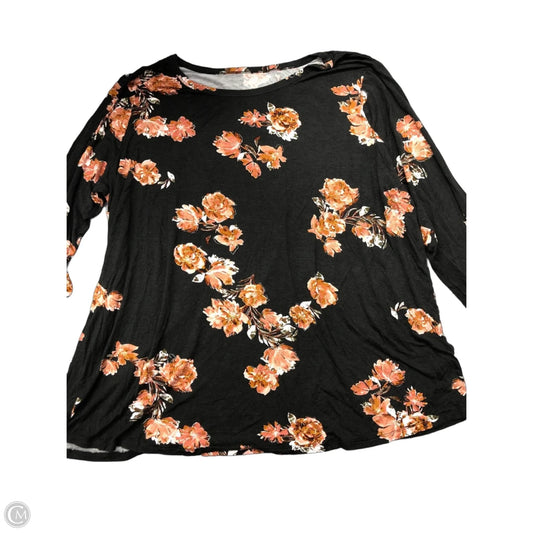 Top Long Sleeve By 24/7 In Black, Size: 3x