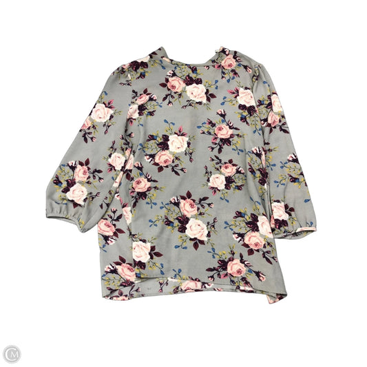 Top Long Sleeve By Le Lis In Grey, Size: L