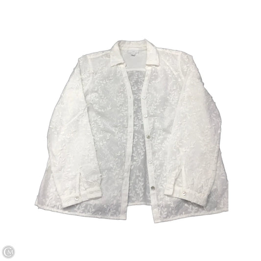 Top Long Sleeve By J. Jill In White, Size: M