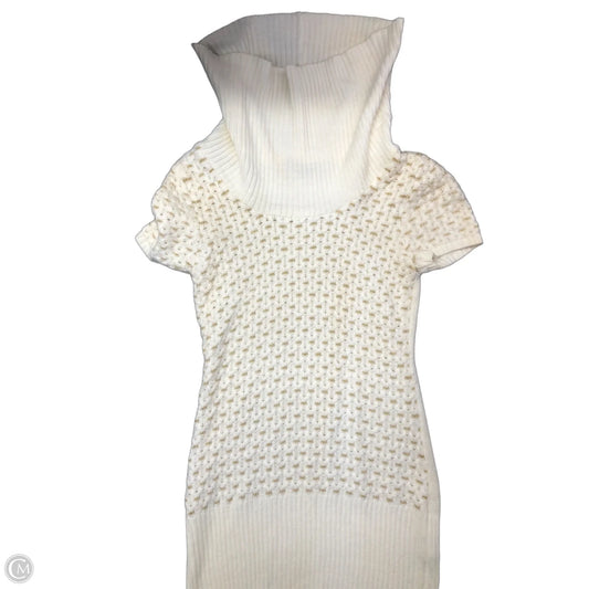 Dress Sweater By Clothes Mentor In Gold & White, Size: S