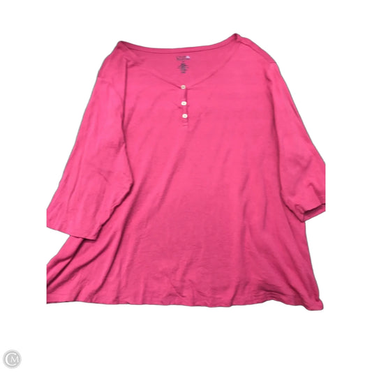 Top Long Sleeve By Croft And Barrow In Pink, Size: 2x