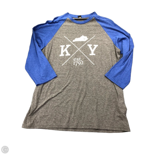Top Long Sleeve By District In Blue & Grey, Size: Xl