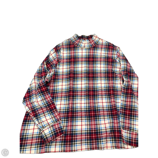 Top Long Sleeve By Lands End In Plaid Pattern, Size: 2x