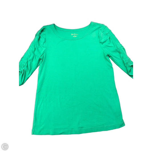 Top 3/4 Sleeve Designer By Lilly Pulitzer In Green, Size: M
