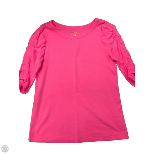 Top 3/4 Sleeve Designer By Lilly Pulitzer In Pink, Size: M