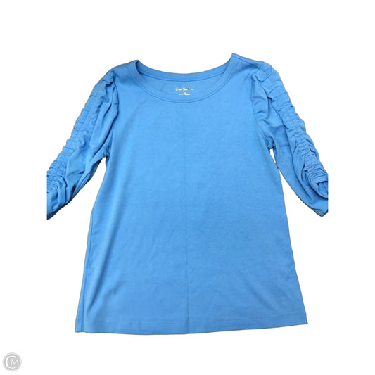 Top 3/4 Sleeve Designer By Lilly Pulitzer In Blue, Size: M