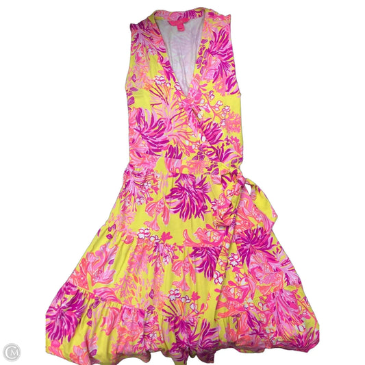 Dress Designer By Lilly Pulitzer In Pink & Yellow, Size: M