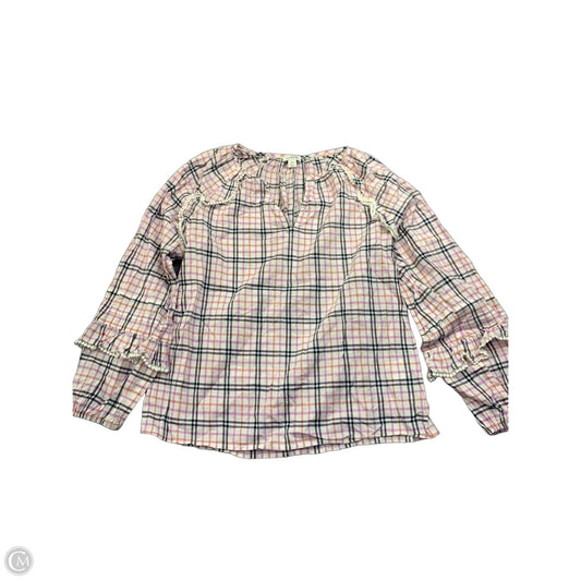 Top Long Sleeve By J. Crew In Plaid Pattern, Size: Xs
