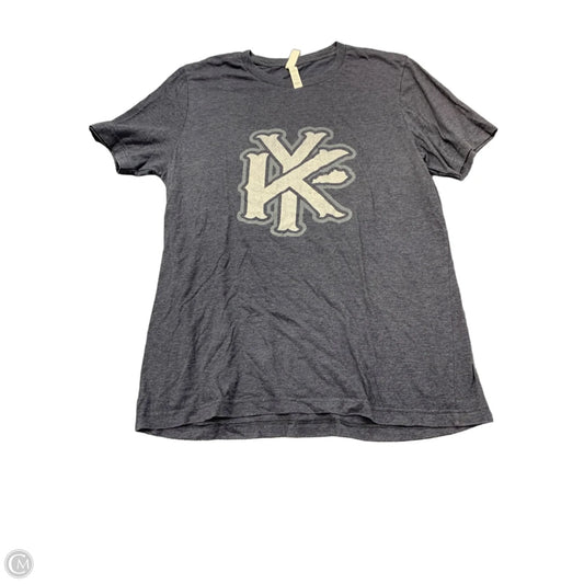 Top Short Sleeve By Canvas In Grey, Size: L