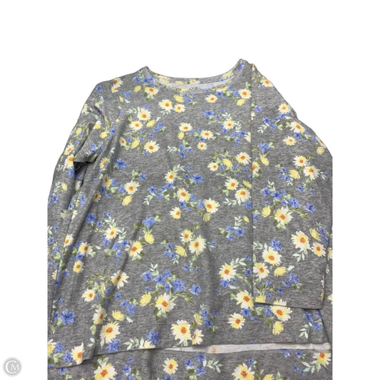 Top Long Sleeve By Croft And Barrow In Grey, Size: 3x