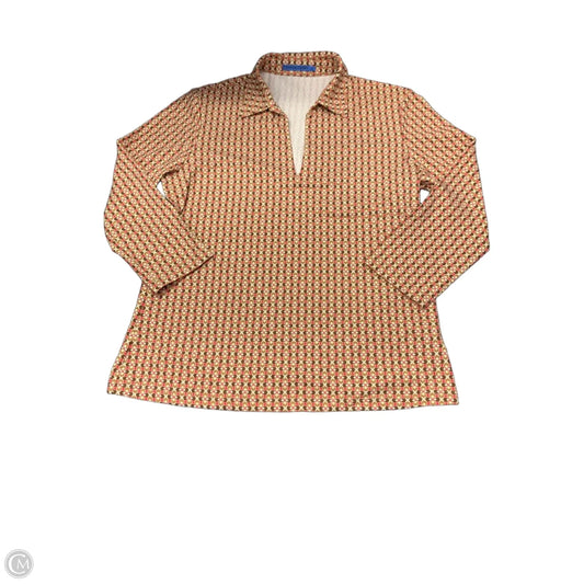 Top Long Sleeve By J Mclaughlin In Brown & Pink, Size: L