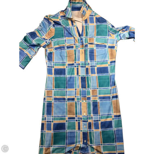 Dress Casual Midi By J Mclaughlin In Blue & Brown, Size: M