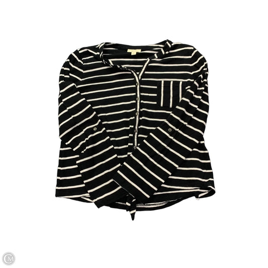 Top Long Sleeve By Style And Co Collection Women In Black & White, Size: M