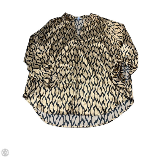 Top Long Sleeve By Floral & Ivy In Black & Gold, Size: Xl