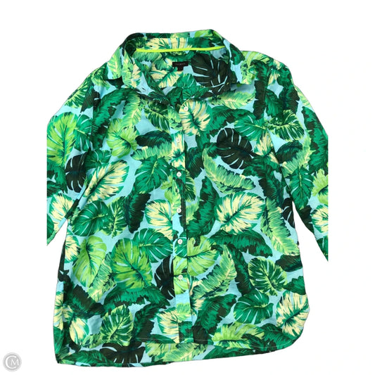 Top Long Sleeve By Talbots In Green, Size: M