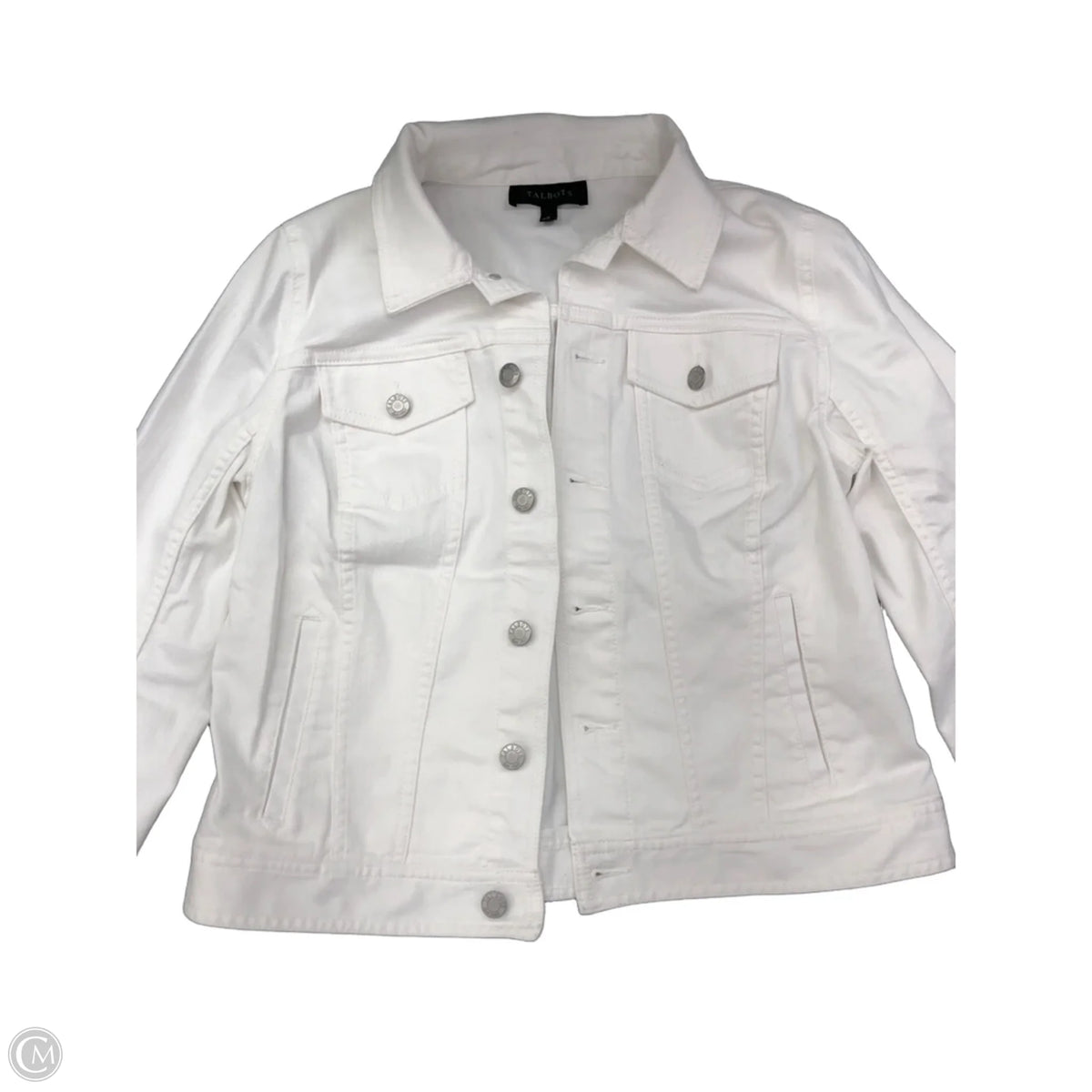 Jacket Denim By Talbots In White, Size: M