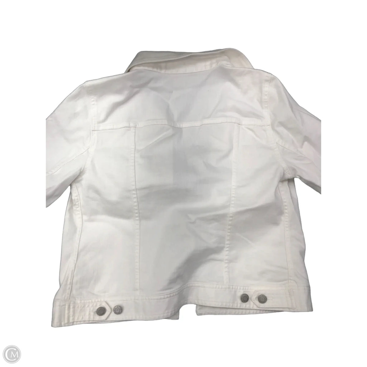 Jacket Denim By Talbots In White, Size: M