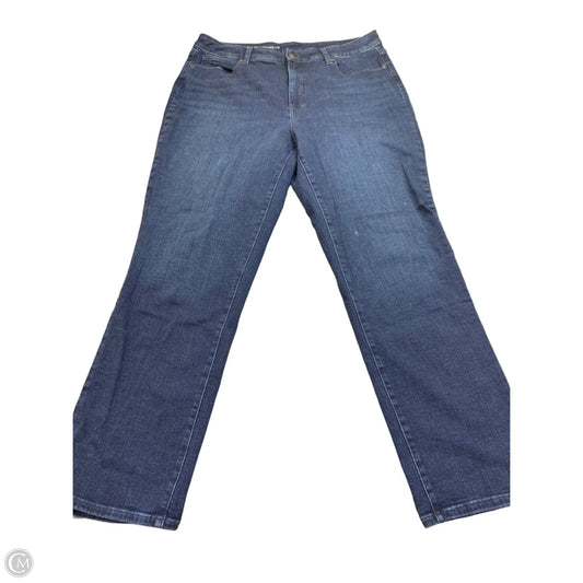 Jeans Straight By Talbots In Blue Denim, Size: 16