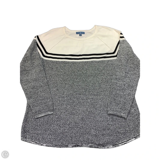 Sweater By Karen Scott In Grey & White, Size: 1x