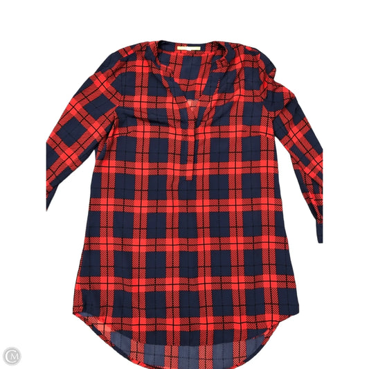 Top Long Sleeve By Gianni Bini In Blue & Red, Size: S