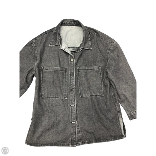 Jacket Denim By Clothes Mentor In Grey, Size: M
