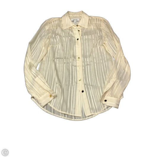 Top Long Sleeve By Nine West In Cream, Size: Xs