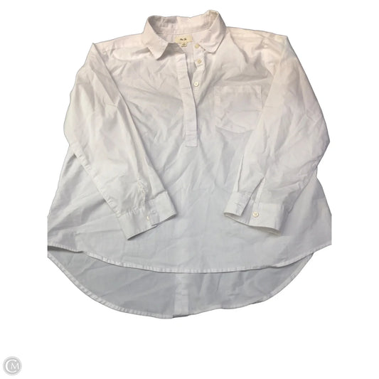 Top Long Sleeve By Per Se In White, Size: 1x