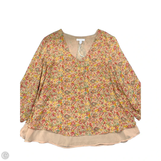 Top Long Sleeve By Lauren Conrad In Multi-colored, Size: L
