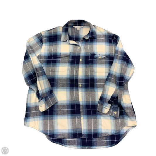 Top Long Sleeve By Old Navy In Blue & White, Size: L