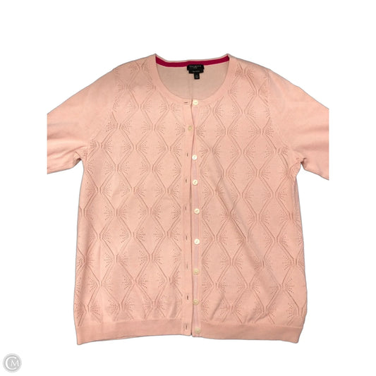 Sweater Cardigan By Talbots In Pink, Size: Lp
