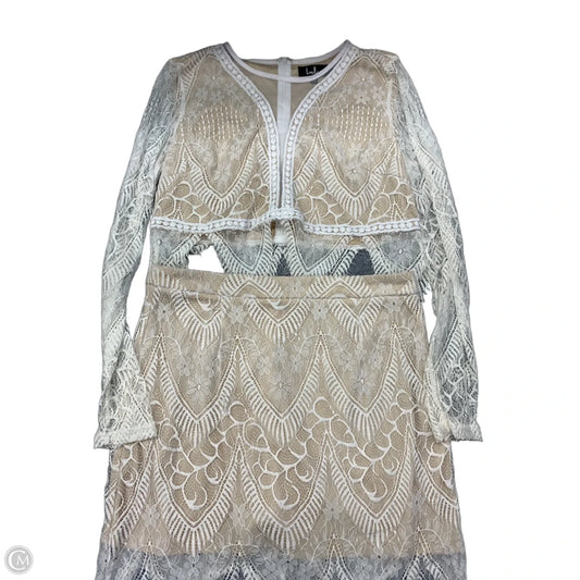 Skirt Set 2pc By Lulus In Cream & White, Size: Xl