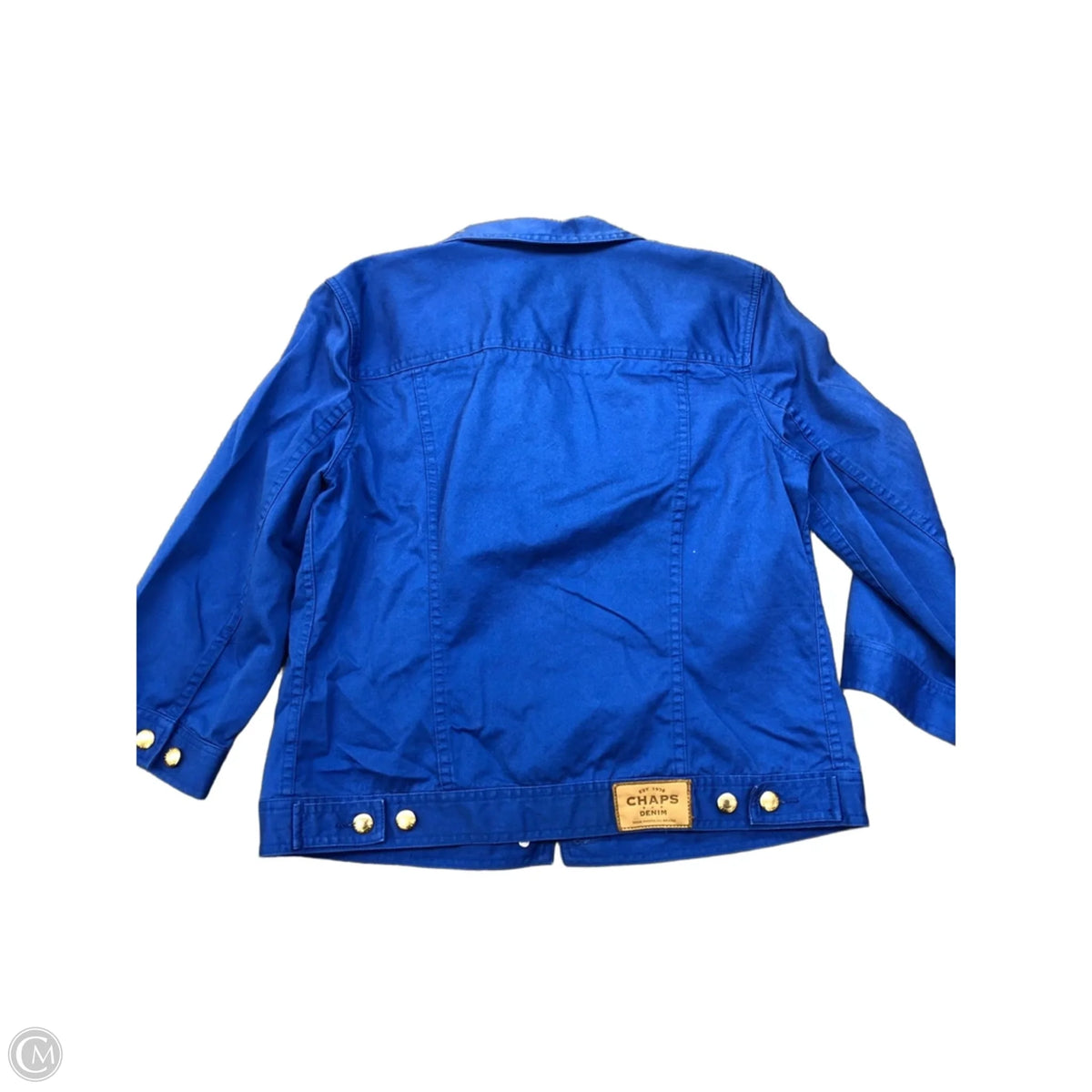 Jacket Denim By Chaps In Blue, Size: M